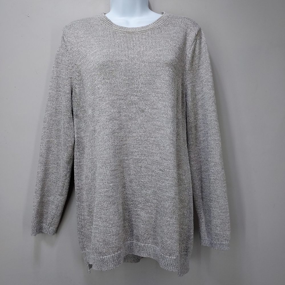 J. Jill Metallic Pullover Tunic Sweater